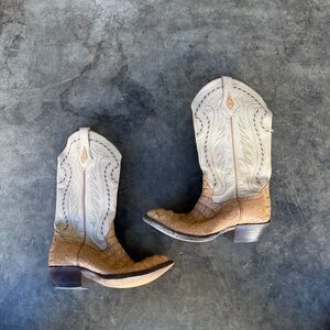 Diego's Boots Western Cowboy Boots Men’s 6.5 Animal Hide Gold Made in USA